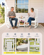 Oversized Outdoor Rocking Chairs Set of 2, HDPE Porch Rocker - Image 6