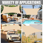 Neween Waterproof Sun Shade Sail Rectangle UV Block Canopy - Image 6