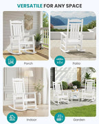 SERWALL Outdoor Rocking Chair Set of 2, Patio Rocking Chair, Porch Rocker - Image 9