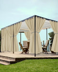 Grommet Outdoor Curtains for Patio Waterproof 8 Pcs 54x108 In Cream | by HolidayIdeas