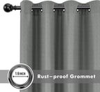 Linen Outdoor Curtains for Patio Waterproof 4 Pcs 54x95 In Light Grey | Light - Image 4