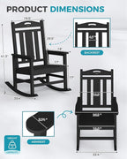 Oversized Outdoor Rocking Chairs Set of 8, 380lbs Heavy-Duty Large Patio Rocker - Image 2