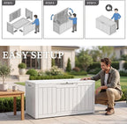 YITAHOME 100 Gallon Large Outdoor Deck Box | Waterproof Resin Storage Box - Image 8