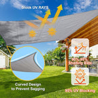 Sun Shade Sail 8' x 12' Silver Grey Rectangle Outdoor Canopy Cover | Outdoor - Image 4
