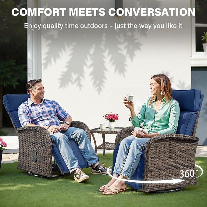 Swivel Outdoor Recliner Chair Set of 2 - Image 6