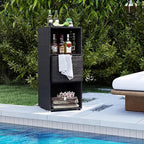 Tangkula Rattan Outdoor Storage Cabinet, Patiojoy Outdoor Wicker Cabinet - Image 8