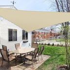 WINDSCREEN4LESS 10' x 10' x 10' Sun Shade Sail UV Block Fabric Canopy in Beige - Image 6