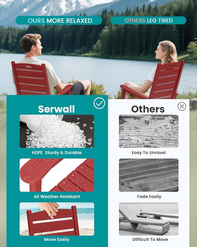SERWALL HDPE Outdoor Rocking Chair - Image 6