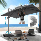 HOTEEL 10x10ft Patio Umbrella Cantilever Umbrella Double Top by HOTEEL