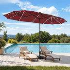 13 ft Patio Umbrella with 120 LED Solar Lights Outdoor Umbrella, 8 Colors - Image 2