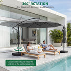 10FT Patio Umbrella with Base, Outdoor Umbrella Pool Umbrella Cantilever - Image 6