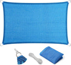 Eden's Decor Straight Flat-Edged 6' x 10' Blue Sun Shade Sail Rectangular by EdensDecorInc
