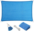 Eden's Decor Straight Flat-Edged 8' x 10' Blue Sun Shade Sail Rectangular by EdensDecorInc