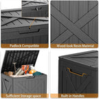 38 Gallon Outdoor Deck Box, Lockable Waterproof Outdoor Storage Boxes - Image 6