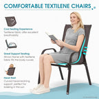 24.4" Wide Outdoor Patio Stackable Chairs Set of 4, Outside Furniture - Image 4