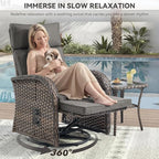 Zero Gravity Patio Swivel Recliner Chairs Set of 2 - Image 5
