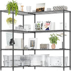 IZEUK Linked Storage Racks, DIY Adjustable Heavy Duty Metal Shelving Unit by IZEUK