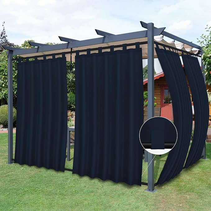 Easy-Going Outdoor Patio Curtains 2 Panels, 54x84 inch, Porch and Pergola by Easy-Going