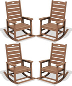 SERWALL Outdoor Rocking Chair Set of 2, Oversized HDPE Rocker, all Weather by SERWALL