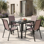 Tangkula Stackable Patio Dining Chairs Set of 4, Outdoor Armchairs - Image 4