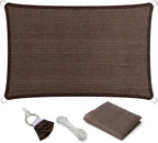 Eden's Decor Straight Flat-Edged Sun Shade Sail Rectangular 12' x 19' Brown by EdensDecorInc
