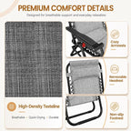 Yaheetech 26" Zero Gravity Recliners Adjustable Set of 2, Cup Holder Trays and - Image 6