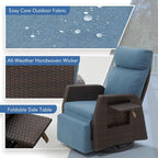 Patio Swivel Rattan Recliner - Image 6