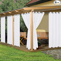 HolidayIdeas Outdoor Curtains for Patio Waterproof 6 Pcs 54x84 Inch White | by HolidayIdeas