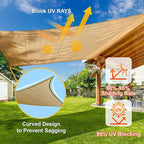 Sun Shade Sail 11'x18' Sand Rectangle Shade Cover Custom Size | 95% UV Block - Image 4
