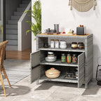 Tangkula Rattan Outdoor Storage Cabinet, Patiojoy Outdoor Cabinet - Image 8