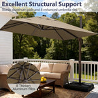 9' X 12' Cantilever Patio Umbrella Rectangle Outdoor Umbrella, 6-Level Tilt & - Image 2