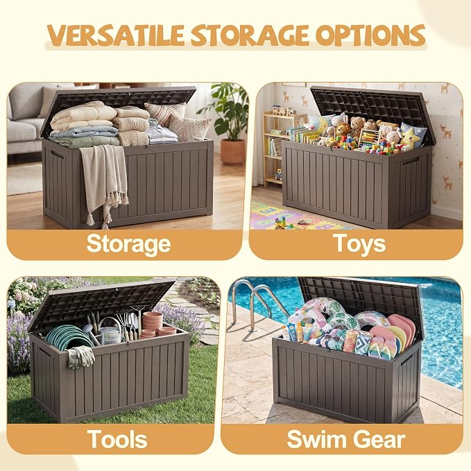 Outdoor Storage Box Waterproof, 300 Gal Gen 2 Resin Deck Box - Image 3