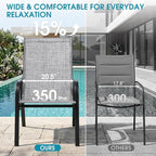 24.4" Wide Outdoor Stackable Chairs Set of 8 | Stacking Patio Chairs - Image 5