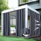 Windproof Outdoor Curtains for Patio Waterproof 4 Pcs 54x108 In Grey | Grommet by HolidayIdeas