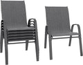 Patio Chairs Set of 6, Stackable Outdoor Dining Chairs Set by Betterhood