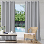 Outdoor Curtains W52 x L108 Inch Silver Grey, 1 Panel | Patio Waterproof by StangH