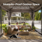 8'x8' Outdoor Gazebo, Metal Frame Heavy Duty Patio Canopy Tent Shelter - Image 3