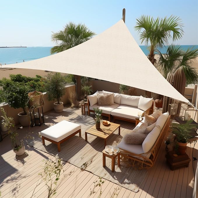 Shade&Beyond Custom Sun Shade Sail 12'x17'x20.8' Triangle Sun Sail Shades Patio by ShadeBeyond