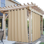 NICETOWN Outdoor Curtains for Patio Waterproof W84xL95 Biscotti Beige | Porch - Image 8