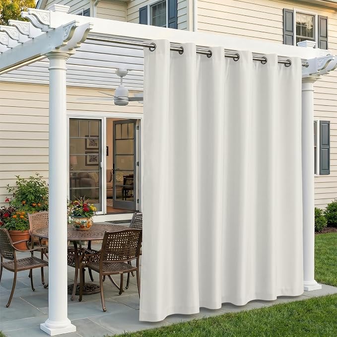 Set of 2 Outdoor Curtains for Patio Waterproof, Breathable Grommet Panels for by Sunshelf