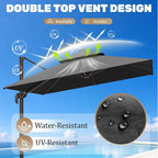 10x10Ft Patio Umbrella Outdoor Cantilever Rectangle Umbrella - Image 2