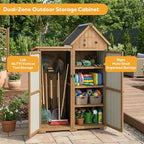 PetsCosset Outdoor Storage Cabinet Wood & Metal Garden Shed - Image 2