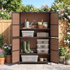 Tangkula Rattan Outdoor Storage Cabinet - Image 8