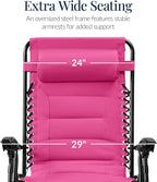 Best Choice Products Oversized Padded Zero Gravity Chair, Folding Outdoor Patio - Image 3