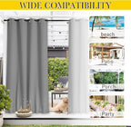 NICETOWN Outdoor Curtains Waterproof Fixed Bottom W52xL95 Silver Grey | - Image 5