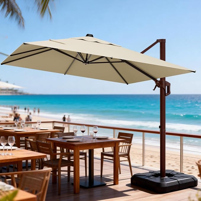 9' X 12' Cantilever Patio Umbrella Rectangle Outdoor Umbrella - Image 9