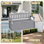 80-Gallon Outdoor Storage Bench, Waterproof Deck Box - Image 5
