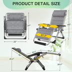 Suteck Oversized Zero Gravity Chair, 500LBS 33In XXL Outdoor Recliner Chairs | - Image 2