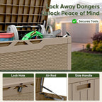 Flamaker Outdoor Storage Box 100 Gallon Waterproof Resin Deck Box | Large - Image 2