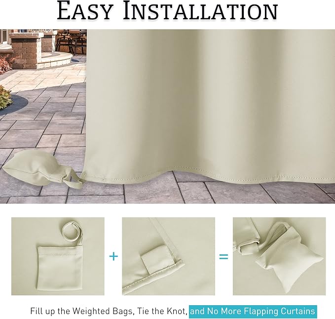 RYB HOME Extra Wide Outdoor Curtains - Image 4